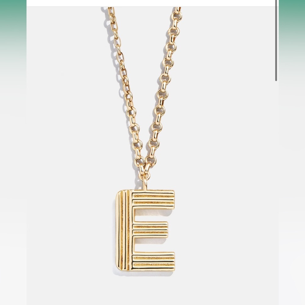 BaubleBar Retro Letter Initial “E” Necklace